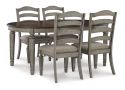 Fabric Upholstered Wooden Grey Dining Chairs - Panuara